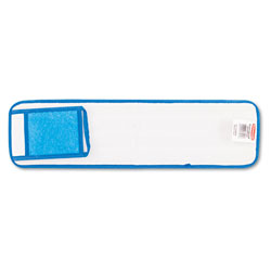 Rubbermaid Microfiber Wet Room Pads, 24 in. Long, Split Nylon/Polyester Blend, Blue (RCPQ411BLU)