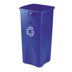Rubbermaid Recycled Untouchable Square Recycling Container, Plastic, 23gal, Blue (RCP356973BE)
