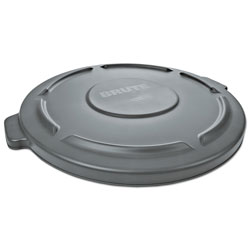 Rubbermaid Round Flat Top Lid, for 55-Gallon Round Brute Containers, 26 3/4", dia., Gray (RCP265400GY)