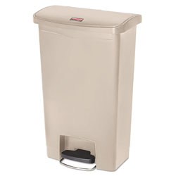 Rubbermaid Slim Jim Resin Step-On Container, Front Step Style, 13 gal, Beige (RCP1883458)