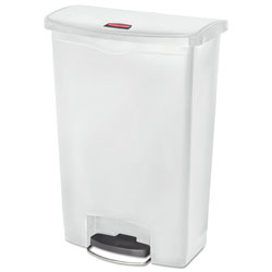 Rubbermaid Slim Jim Resin Step-On Container, Front Step Style, 24 gal, White (RCP1883561)