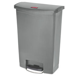 Rubbermaid Slim Jim Resin Step-On Container, Front Step Style, 24 gal, Gray (RCP1883606)