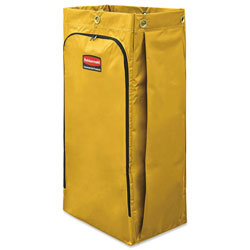 Rubbermaid Vinyl Cleaning Cart Bag, 34 gal, 17.5 in x 33 in, Yellow