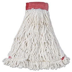 Rubbermaid Web Foot Wet Mop Head, Shrinkless, Cotton/Synthetic, White, Large, 6/Carton (A25306WH)