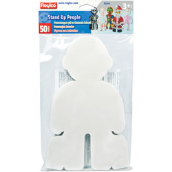 Roylco People Cutouts, Stand-Up, 7-1/4 inx1/100 inx11-1/2 in, 50/PK