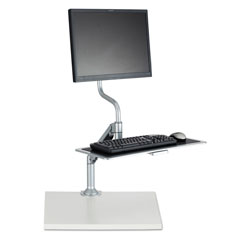 Safco Desktop Sit/Stand Workstations, Single Monitor, Silver