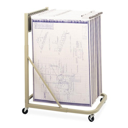 Safco Steel Sheet File Mobile Rack, 12 Pivot Brackets, 27w x 37.5d x 61.5h, Sand
