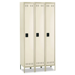 Safco Single-Tier, Three-Column Locker, 36w x 18d x 78h, Two-Tone Tan