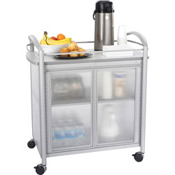 Elmer's Impromptu Refreshment Cart, 1-Shelf, 34 x 21 1/4 x 36 1/2, Silver/Gray