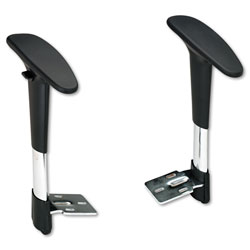 Safco Adjustable T-Pad Arms for Metro Series Extended-Height Chairs, Black/Chrome (SAF3495BL)