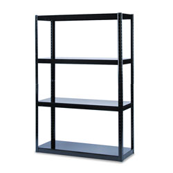 Safco Boltless Steel Shelving, Five-Shelf, 48w x 18d x 72h, Black (SAF5246BL)