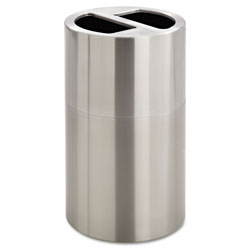 Safco Dual Recycling Receptacle, 30 gal, Stainless Steel