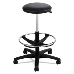 Safco Extended-Height Lab Stool, 32 in Seat Height, Supports up to 250 lbs., Black Seat/Black Back, Black Base