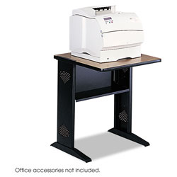Safco Fax/Printer Stand w/Reversible Top, 23.5w x 28d x 30h, Medium Oak/Black (SAF1934)