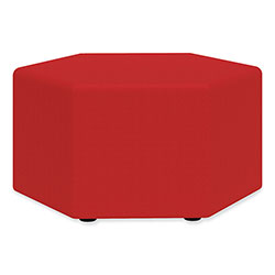 Safco Learn 30 in Hexagon Vinyl Ottoman, 30w x 30d x 18h, Red