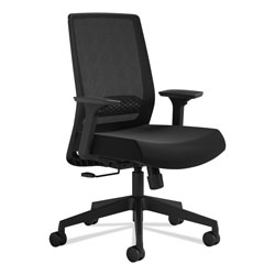 Safco Medina Basic Task Chair, Supports up to 275 lbs, Black Seat/Black Back, Black Base