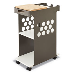 Safco Mini Rolling Storage Cart, 29.75w x 15.75d x 16.5h, White, 200-lb Capacity