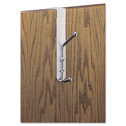 Safco Over-The-Door Double Coat Hook, Chrome-Plated Steel, Satin Aluminum Base (SAF4166)