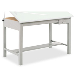 Safco Precision Four-Post Drafting Table Base, 56-1/2w x 30-1/2d x 35-1/2h, Gray