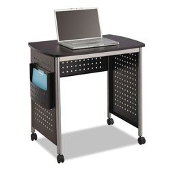 Safco Scoot Computer Desk, 32.25w x 22d x 30.5h, Black/Silver