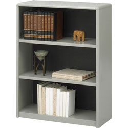Safco Value Mate Series Steel Three Shelf Bookcase, 31 3/4w x 13 1/2d x 41h, Gray (SAF7171GR)