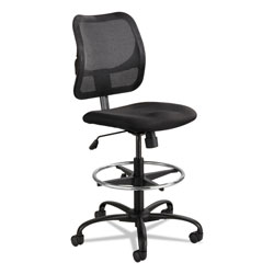 Safco Vue Series Mesh Extended-Height Chair, 33 in Seat Height, Supports up to 250 lbs., Black Seat/Black Back, Black Base