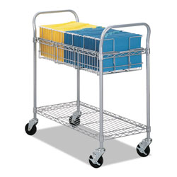 Safco Wire Mail Cart, 600-lb Capacity, 18.75w x 39d x 38.5h, Metallic Gray (SAF5236GR)