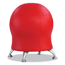 Safco Zenergy Ball Chair, Backless, Supports Up to 250 lb, Red Vinyl