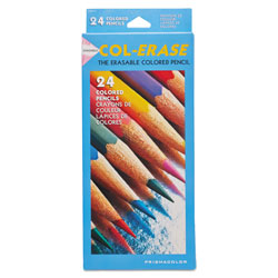 Sanford Col-Erase Pencil with Eraser, 0.7 mm, 2B (#1), Assorted Lead/Barrel Colors, 24/Pack