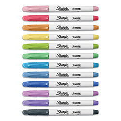 Sharpie® S-Note Creative Markers, Chisel Tip, Assorted Colors, 12/Pack