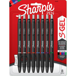 Sharpie® Pen, Gel, 0.7mm Point, 3/5 inWx5-4/5 inLx3/5 inH, 8/PK, Assorted