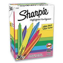 Sharpie® Pocket Style Highlighters, Chisel Tip, Assorted Colors, 36/Pack