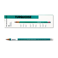 Prismacolor Turquoise Drawing Pencil, 2 mm, 2H (#4), Black Lead, Turquoise Barrel, Dozen