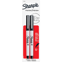 Sharpie® Permanent Marker, Ultra Fine Point, 2/CD, Black