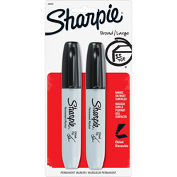 Sharpie® Marker, Chisel Tip, 2 Count, 1 Black/1 Red