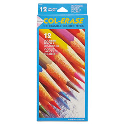 Prismacolor Col-Erase Pencil with Eraser, 0.7 mm, 2B (#1), Assorted Lead/Barrel Colors, Dozen (SAN20516)