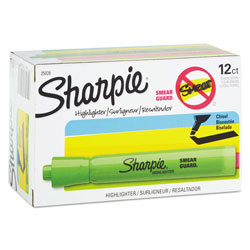 Sharpie® Tank Style Highlighters, Chisel Tip, Fluorescent Green, Dozen (SAN25026)