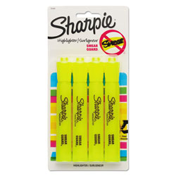 Sharpie® Tank Style Highlighters, Chisel Tip, Fluorescent Yellow, 4/Set (SAN25164)