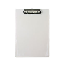 Saunders Plastic Clipboard, 1/2 in Capacity, 8 1/2 x 12 Sheets, Pearl