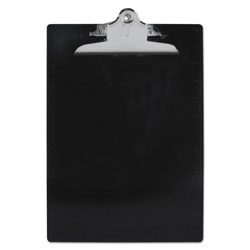Saunders Recycled Plastic Clipboard with Ruler Edge, 1 in Clip Cap, 8 1/2 x 12 Sheet, Black
