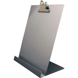 Saunders Free Standing Clipboard and Tablet Stand, 1 in Clip Capacity, Holds 8.5 x 11, Silver