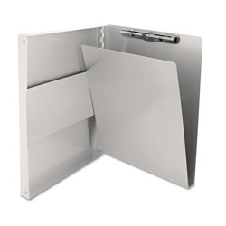 Saunders Snapak Aluminum Side-Open Forms Folder, 1/2" Clip, 8 1/2 x 12 Sheets, Silver