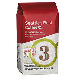 Seattle's Best® Level 3 Whole Bean Coffee, Decaffeinated, 12 oz Pack, 6/Carton