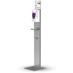 SC Johnson Hand Hygiene Touch-free Dispenser Stand - Automatic - Touch-free, Sturdy, Durable, Wear Resistant, Tear Resistant - Silver - 1Each