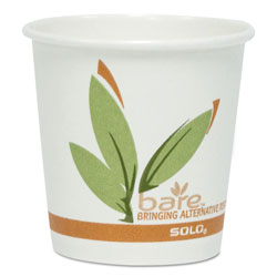 Solo Bare by Solo Eco-Forward Recycled Content PCF Paper Hot Cups, 4 oz, 1,000/Carton