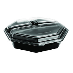 Solo OctaView CF Containers, Black/Clear, 28oz, 7.94w x 7.48d x 3.15h