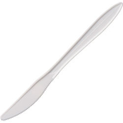 Solo Style Setter Medium Weight Cutlery, Full-Size, Knife, White, 1000/carton