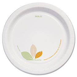 Dart Bare Paper Eco-Forward Dinnerware, 8 1/2 in Plate, Green/Tan, 250/Carton