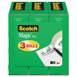 Scotch™ Magic Tape Refill, 1" Core, 0.5" x 36 yds, Clear, 3/Pack (MMM810H3)