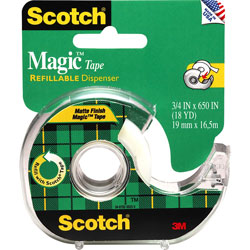 Scotch™ Magic Tape w/Refillable Dispenser, 3/4" x 650", Clear (MMM122)